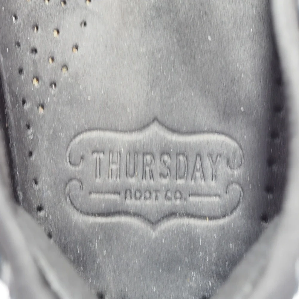 Thursday Boot Co Handsewn Loafer Men 9.5 Black Matte Leather Boat Shoe Lug Sole